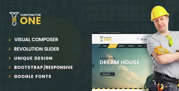 Constructor One建筑施工企业网站WordPress主题 Constructor One建筑施工企业网站WordPress主题