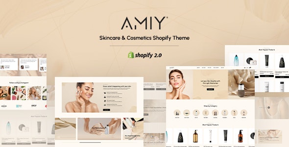 Amiy在线化妆品和护肤品销售网站Shopify主题 - 图片1 Amiy在线化妆品和护肤品销售网站Shopify主题 - 图片1