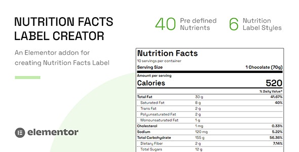Facts Label营养成分表生成器Elementor组件 Facts Label营养成分表生成器Elementor组件