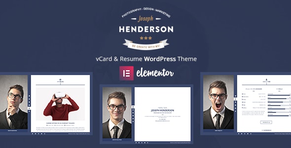 Henderson个人名片/个人简历/作品集网站WordPress主题V3.0 Henderson个人名片/个人简历/作品集网站WordPress主题V3.0