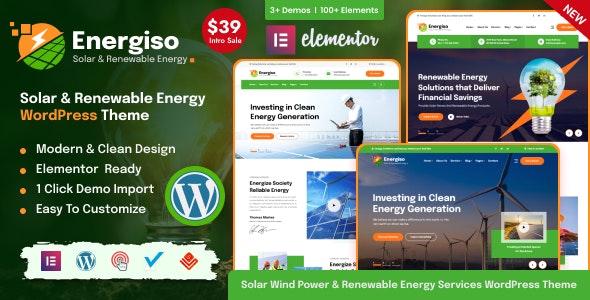 Energiso太阳能和可再生能源WordPress主题V1.4.5 - 图片1 Energiso太阳能和可再生能源WordPress主题V1.4.5 - 图片1