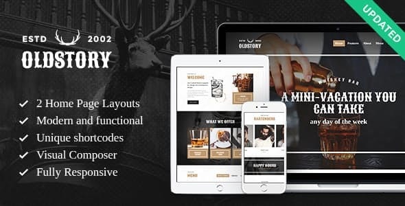 OldStory威士忌酒吧和商店网站WordPress主题V2.14.1 OldStory威士忌酒吧和商店网站WordPress主题V2.14.1