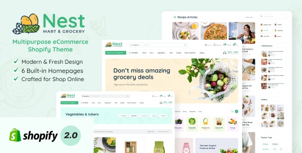 Nest商场超市日用品店网站Shopify主题V1.0.5 - 图片1 Nest商场超市日用品店网站Shopify主题V1.0.5 - 图片1