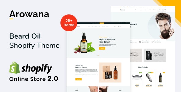 Arowana胡须油电商购物独立站Shopify主题 Arowana胡须油电商购物独立站Shopify主题