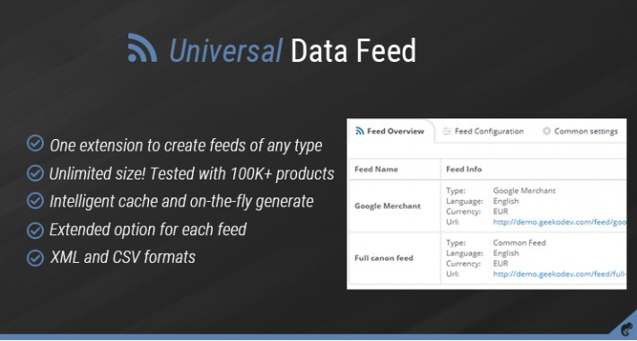 Universal Data Feed广告平台产品Feed推送OpenCart插件V2.4.3 Universal Data Feed广告平台产品Feed推送OpenCart插件V2.4.3