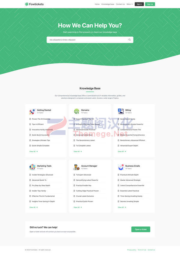 Fowtickets破解版V2.0 客户支持工单系统和知识库PHP网站源码 - 图片2
