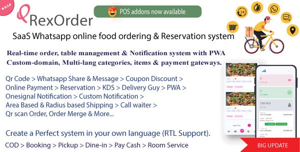 QrexOrder扩展版V3.2.9|WhatsApp在线订餐源码/SaaS餐厅预订源码 - 图片1 QrexOrder扩展版V3.2.9|WhatsApp在线订餐源码/SaaS餐厅预订源码 - 图片1