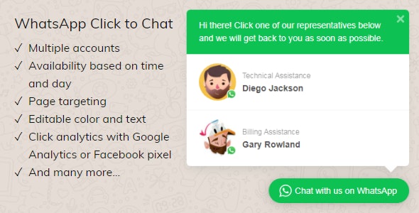 WhatsApp Click to Chat汉化版V2.2.12 网站在线咨询在线客服WordPress插件 WhatsApp Click to Chat汉化版V2.2.12 网站在线咨询在线客服WordPress插件