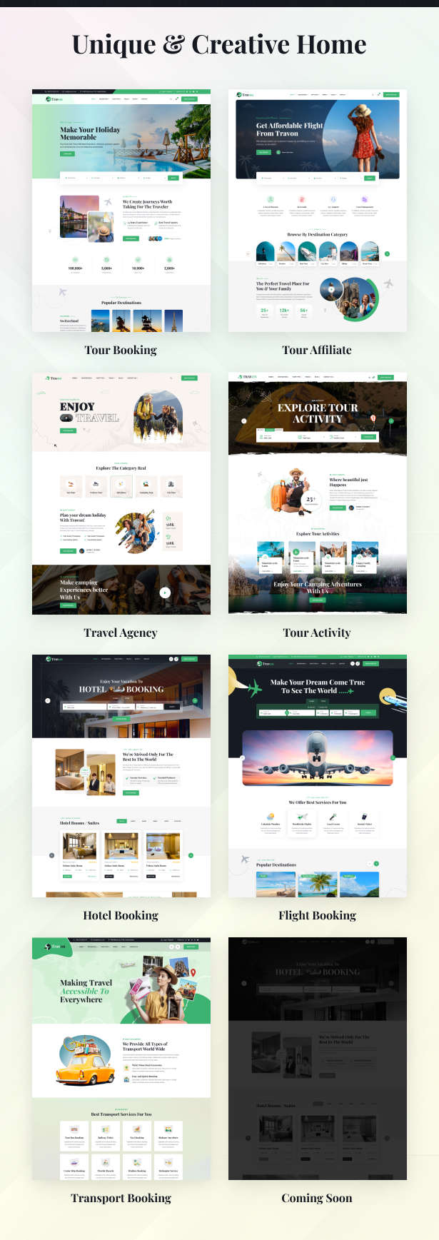 Trabook汉化版V1.0 酒店航班和旅游景点预订网站WordPress主题 - 图片2 Trabook汉化版V1.0 酒店航班和旅游景点预订网站WordPress主题 - 图片2