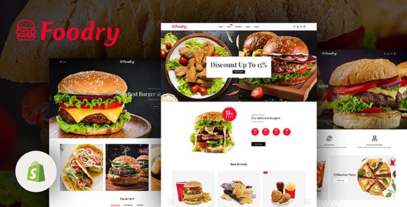 Foodry汉堡快餐店网站Shopify主题 Foodry汉堡快餐店网站Shopify主题