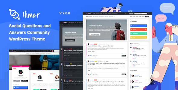 Himer汉化版2.1.1 问答社区社交平台网站模板WordPress主题 Himer汉化版2.1.1 问答社区社交平台网站模板WordPress主题