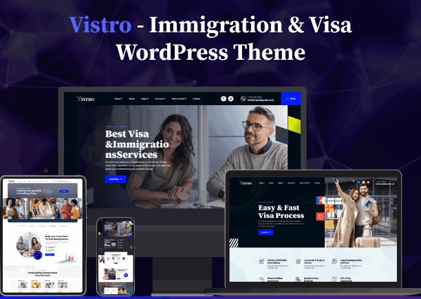 Vistro移民签证咨询机构WordPress主题V1.0.1 - 图片1 Vistro移民签证咨询机构WordPress主题V1.0.1 - 图片1