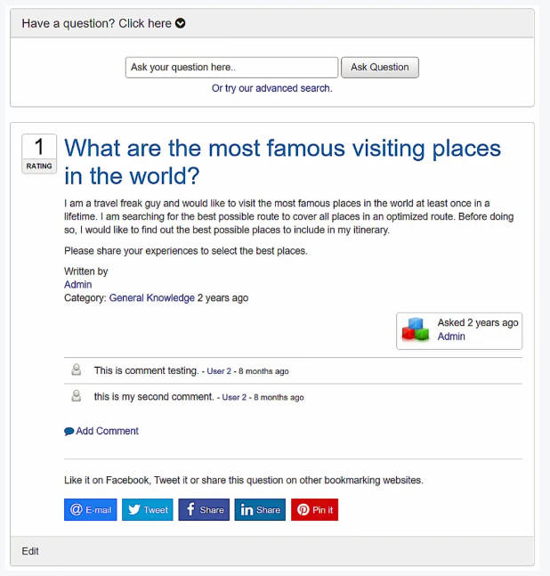 Community Answers积分悬赏问答系统Joomla网站插件V6.0.1 - 图片3 Community Answers积分悬赏问答系统Joomla网站插件V6.0.1 - 图片3