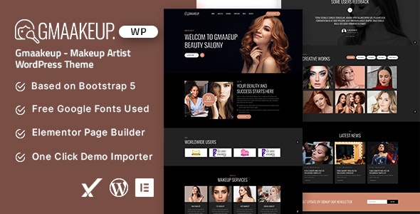 GMakeup化妆师|美容院|模特机构网站WordPress主题V1.0 GMakeup化妆师|美容院|模特机构网站WordPress主题V1.0