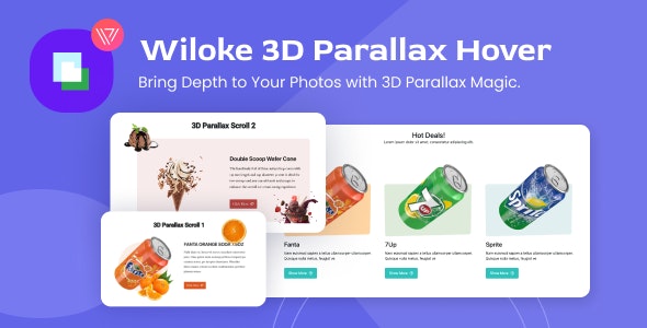 Wiloke 3D Parallax三维视差动画效果Elementor组件 Wiloke 3D Parallax三维视差动画效果Elementor组件