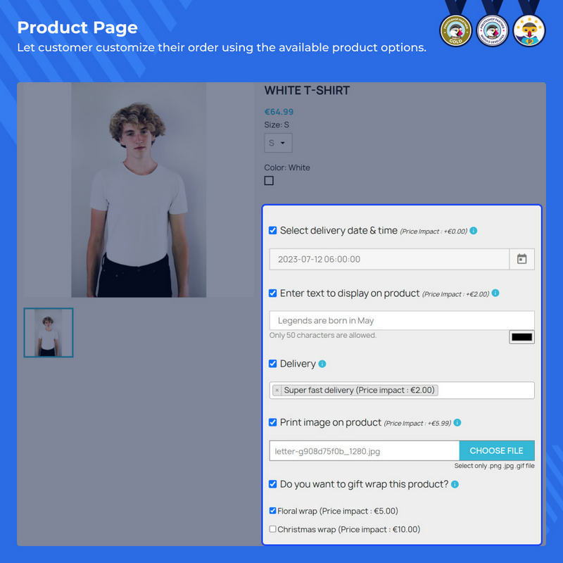 Custom Product Options(v5.3.0)自定义产品页选项字段Prestashop插件 - 图片2
