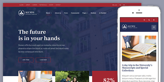 JA Alumni 2.0.0 大学院校网站Joomla模板 JA Alumni 2.0.0 大学院校网站Joomla模板