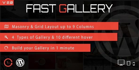 Fast Gallery瀑布流网格画廊图集构建器WordPress插件 Fast Gallery瀑布流网格画廊图集构建器WordPress插件