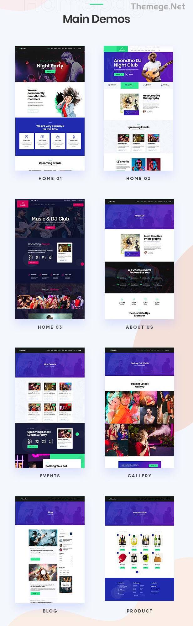 Anondho夜总会音乐演唱会活动网站WordPress主题 - 图片2