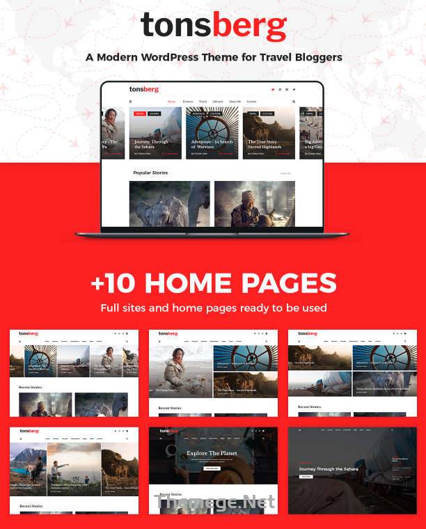 Tonsberg旅游博主博客网站模板WordPress主题V1.5 - 图片3