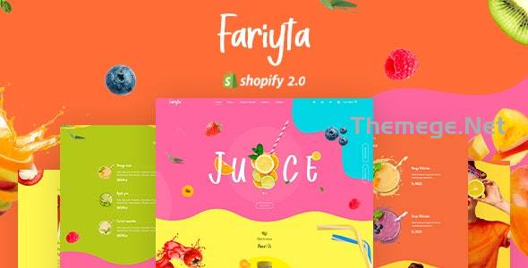 Faryita果汁店网站模板Shopify主题 Faryita果汁店网站模板Shopify主题