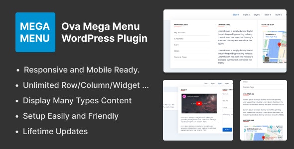 Ova Mega Menu图文超级菜单WordPress插件V1.0.1 Ova Mega Menu图文超级菜单WordPress插件V1.0.1