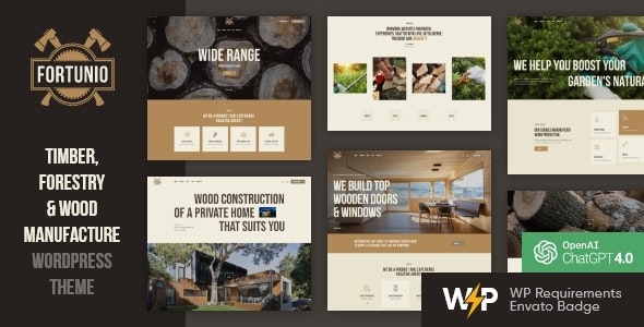 Fortunio木材加工厂和林业公司WordPress网站模板V2.3 Fortunio木材加工厂和林业公司WordPress网站模板V2.3
