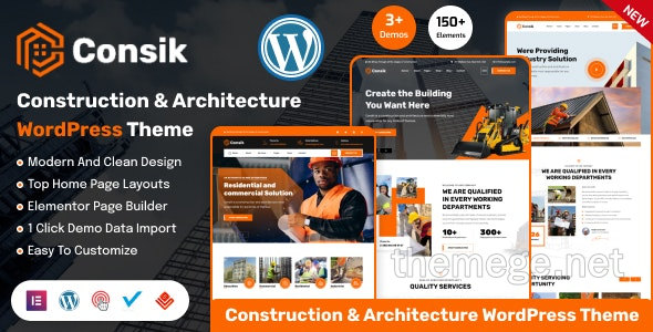 Consik建筑施工和监理单位网站WordPress主题 Consik建筑施工和监理单位网站WordPress主题