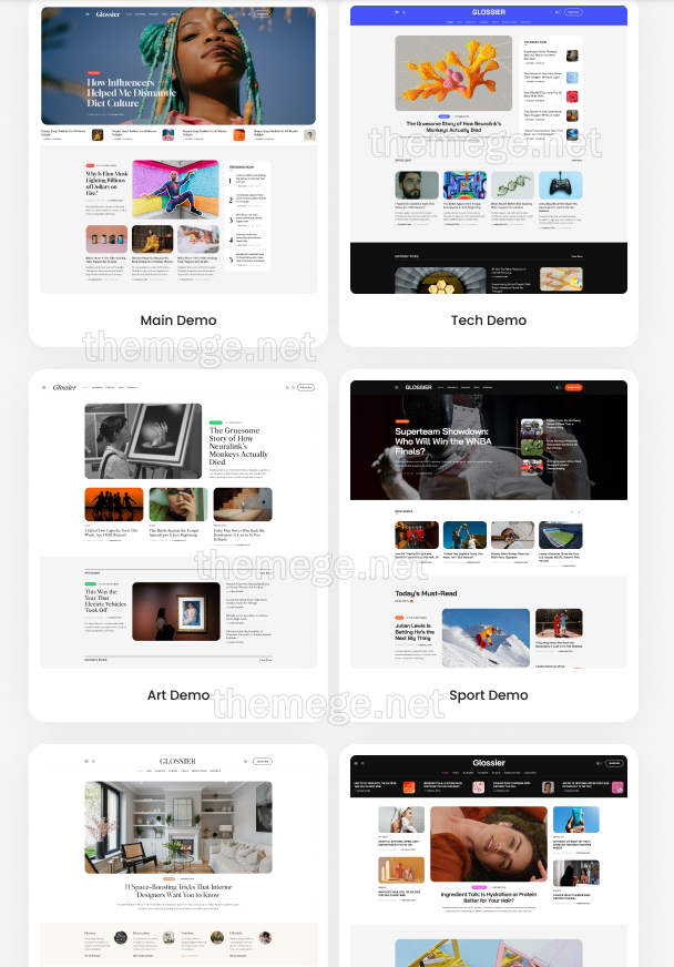 Glossier(v1.2.1)新闻网和杂志编辑网站WordPress主题 - 图片2 Glossier(v1.2.1)新闻网和杂志编辑网站WordPress主题 - 图片2