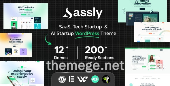 Sassly响应式AI项目和软件项目启动网WordPress主题v1.2 Sassly响应式AI项目和软件项目启动网WordPress主题v1.2