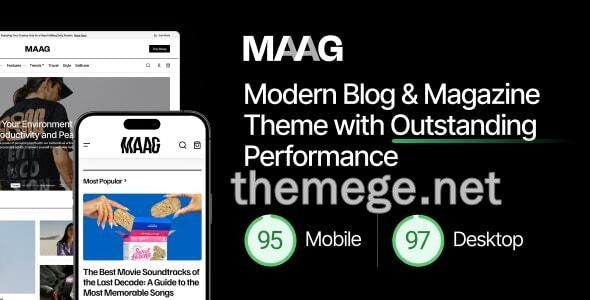 Maag性能突出现代博客杂志网站WordPress主题V1.0.1 Maag性能突出现代博客杂志网站WordPress主题V1.0.1