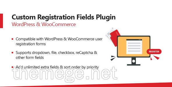 WooCommerce Custom Registration Fields(v1.1.4)自定义注册字段 WooCommerce Custom Registration Fields(v1.1.4)自定义注册字段