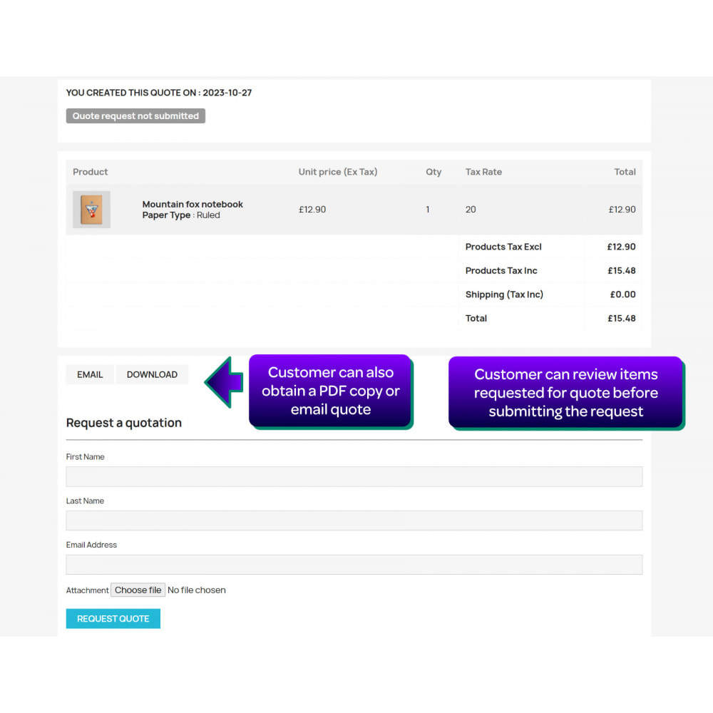 PrestaQuote(v2.1.7)前后台询价报价系统Prestashop插件 - 图片2