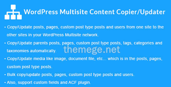 Multisite Content Copier(v2.0.2)多站点文章复制/更新器WordPress插件 Multisite Content Copier(v2.0.2)多站点文章复制/更新器WordPress插件