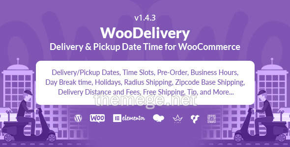 WooDelivery(v1.4.3) 送货和取货日期时间WooCommerce插件 WooDelivery(v1.4.3) 送货和取货日期时间WooCommerce插件