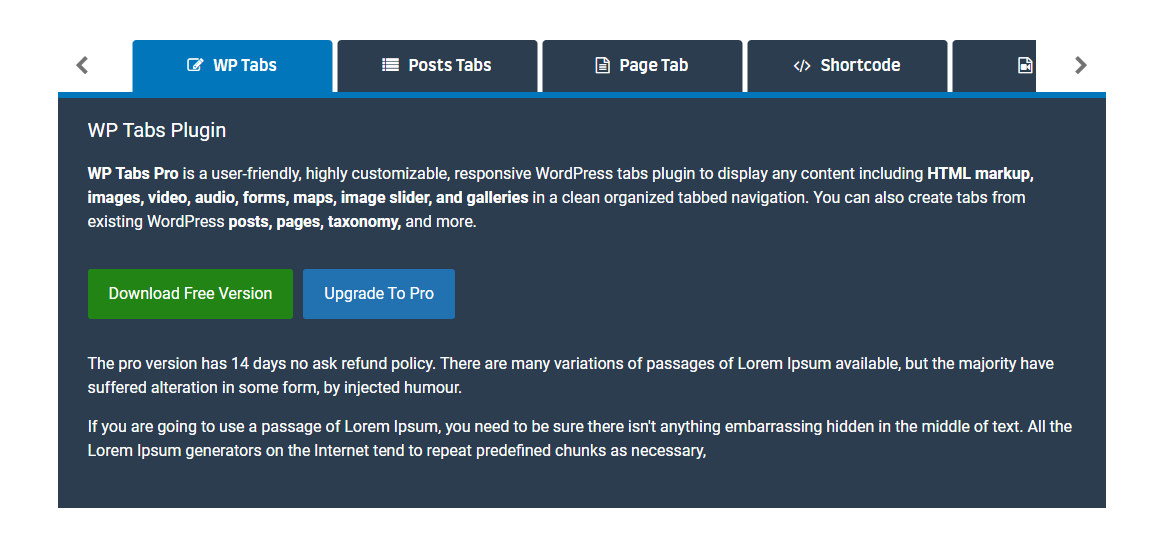 WP Tabs Pro破解版(v2.2.1) 水平&垂直选项卡WordPress插件 - 图片3