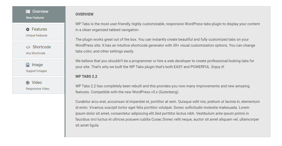 WP Tabs Pro破解版(v2.2.1) 水平&垂直选项卡WordPress插件 - 图片5
