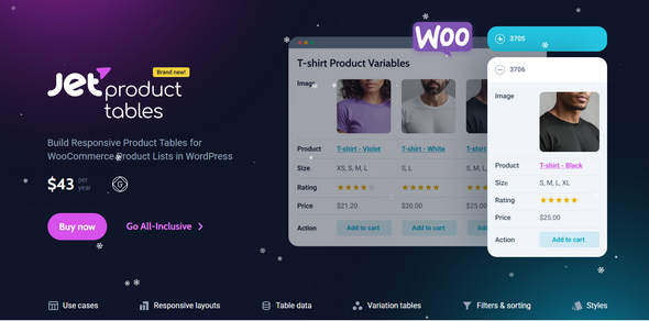 JetProductTables(v1.2.1)自定义产品表格WooCommerce插件 JetProductTables(v1.2.1)自定义产品表格WooCommerce插件