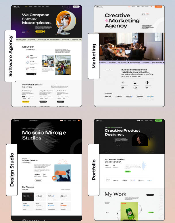 AXLEO(v1.1.0) 设计工作室&软件公司网站WordPress主题 - 图片3