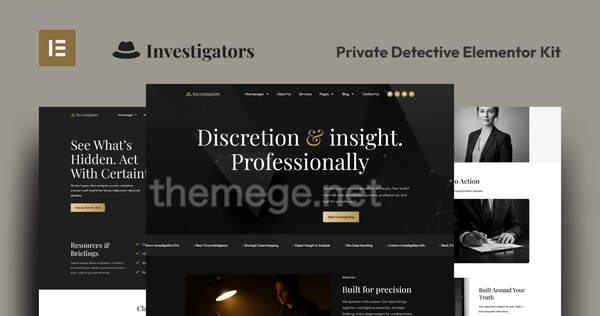 Investigators私家侦探网站Elementor模板包 Investigators私家侦探网站Elementor模板包