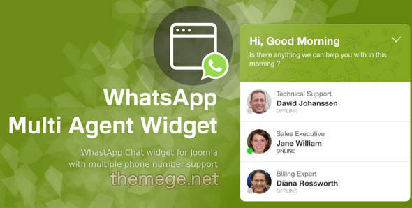 WAgents(v1.8.1)多WhatsApp客服系统Joomla插件 WAgents(v1.8.1)多WhatsApp客服系统Joomla插件