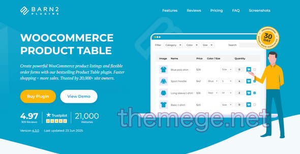 Barn2 Product Table(v4.3.6)产品表格管理器WooCommerce插件 Barn2 Product Table(v4.3.6)产品表格管理器WooCommerce插件