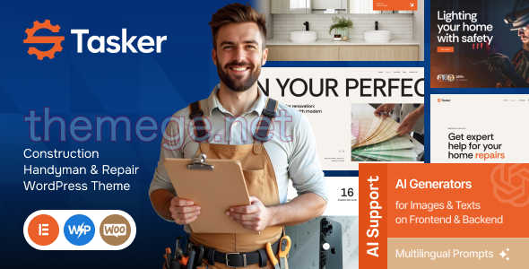 Tasker v1.0 | 建筑工地杂工和维修工WordPress主题 Tasker v1.0 | 建筑工地杂工和维修工WordPress主题