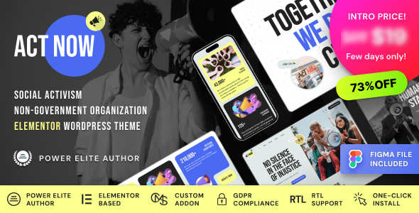 Act Now v1.0.1:社会活动与非政府组织网站WordPress主题 Act Now v1.0.1:社会活动与非政府组织网站WordPress主题