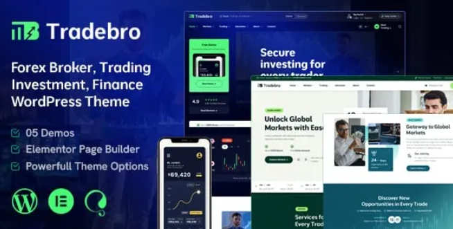 TradeBro外汇经纪商WordPress主题|加密货币金融交易网站模板 TradeBro外汇经纪商WordPress主题|加密货币金融交易网站模板