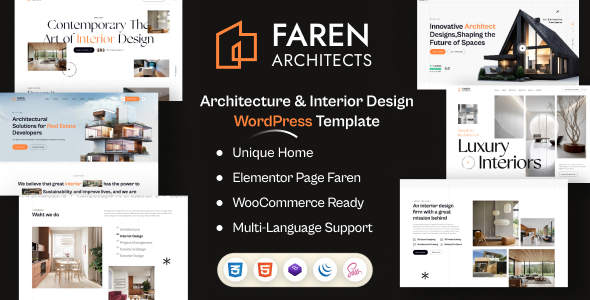Faren建筑设计WordPress主题V1.0.1_室内设计网站模板 Faren建筑设计WordPress主题V1.0.1_室内设计网站模板