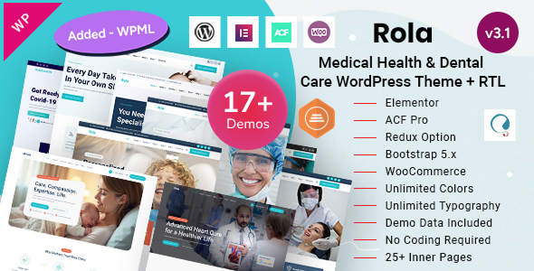 Rola医疗机构WordPress主题V3.1_医疗诊所网站模板 Rola医疗机构WordPress主题V3.1_医疗诊所网站模板