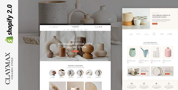 Claymax陶瓷工艺品&家居饰品电商Shopify主题V1.0.1 Claymax陶瓷工艺品&家居饰品电商Shopify主题V1.0.1