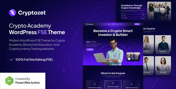Cryptozet v1.0 WordPress加密货币&区块链培训主题 Cryptozet v1.0 WordPress加密货币&区块链培训主题