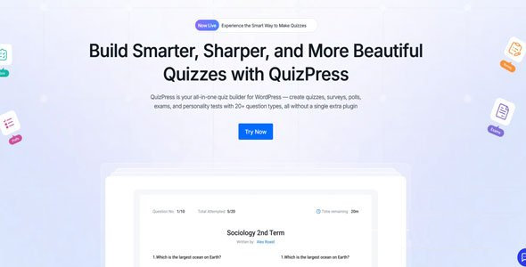 QuizPress Pro汉化版v1.2.0 WordPress考试测试设计插件 QuizPress Pro汉化版v1.2.0 WordPress考试测试设计插件